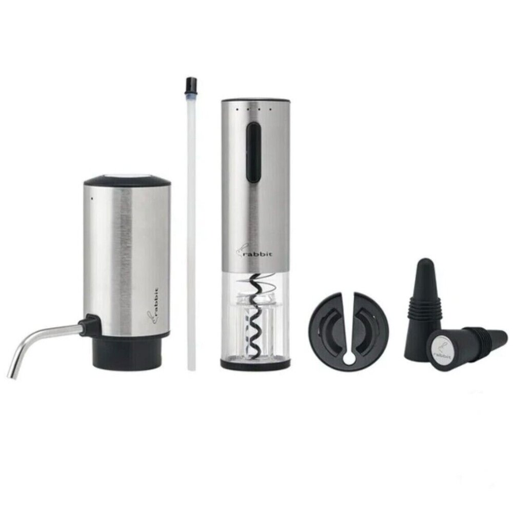 Rabbit 5-piece Wine Tool Set with Electric Corkscrew and Aerator